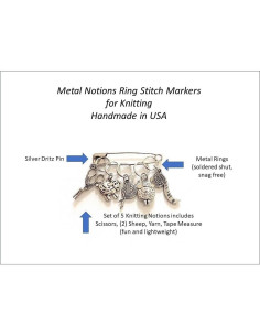 Marcadores de Puntos para Tejer Darlene's Gift Shop - Set de 5 Anillos de Metal 2