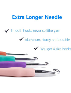 Juego de Ganchillos Ortarco 4 Piezas con Mango Ergonómico 2.5-8mm 2