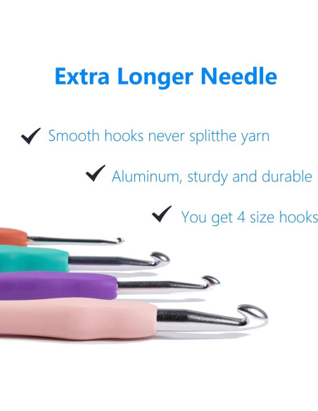 Juego de Ganchillos Ortarco 4 Piezas con Mango Ergonómico 2.5-8mm