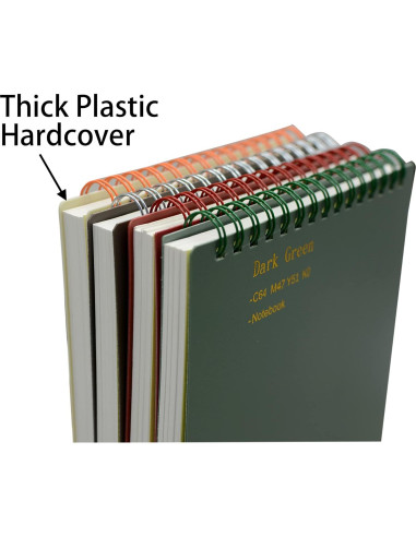 Cuaderno Espiral Yansanido A5 4 Pcs Cubierta Dura 80 Hojas