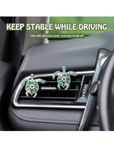 Adorno de Auto Rislobx Tortuga con Fragancia y Cristales 2