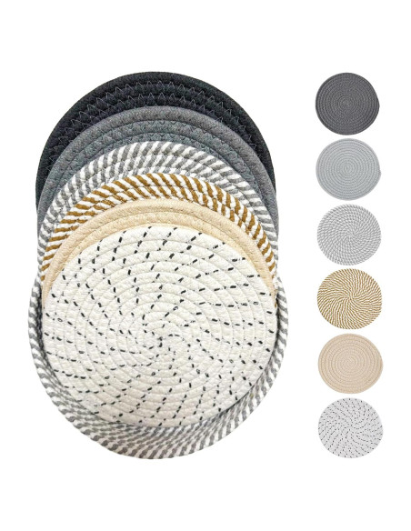 Trivetes Redondos EOYDKAP 20 cm - 6 Piezas con Canasta Trivetes Redondos EOYDKAP 20 cm - 6 Piezas con Canasta