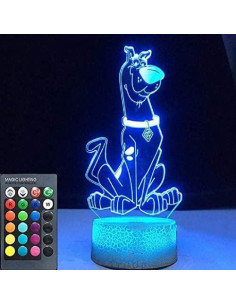 Lámpara Nocturna 3D LED Olwekqx Perro Caricatura 16 Colores 2
