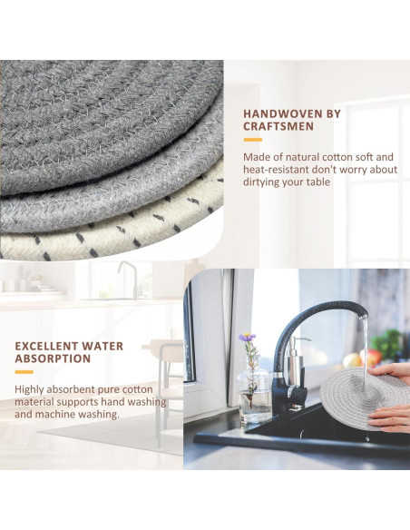 Trivetes Redondos EOYDKAP 20 cm - 6 Piezas con Canasta Trivetes Redondos EOYDKAP 20 cm - 6 Piezas con Canasta