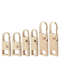 Tiradores de Cremallera Biaungdo 6 Pcs Metal Dorado 27-37mm