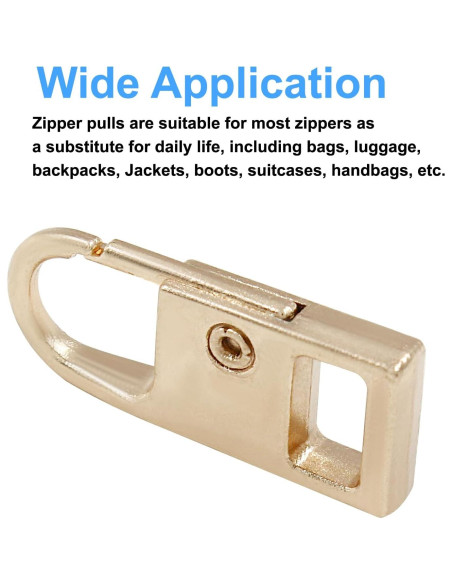 Tiradores de Cremallera Biaungdo 6 Pcs Metal Dorado 27-37mm