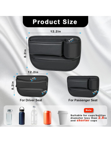 Relleno Espacio entre Asientos de Coche JHLGRE con Portavasos