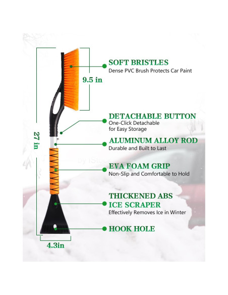Paquete 2 Cepillos de Nieve y Raspador de Hielo ZERIXA
