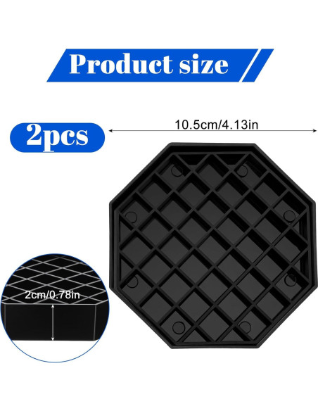 Bandeja de Goteo Octagonal HaiFafafaing 10.5 cm Negra - 2 Pcs