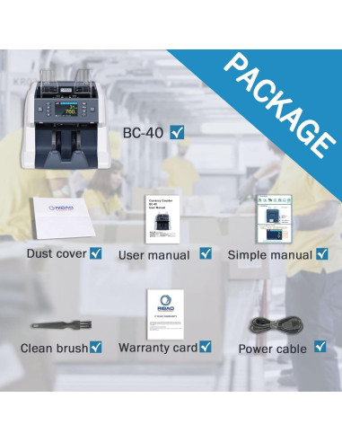 Máquina Contadora de Dinero RIBAO BC-40 Multimoneda 6.88kg