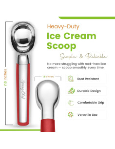 Cucharón de Helado Spring Chef - Profesional Rojo 204g 2