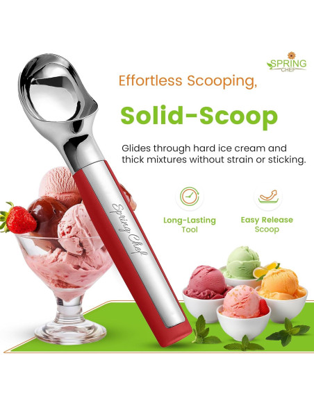 Cucharón de Helado Spring Chef - Profesional Rojo 204g