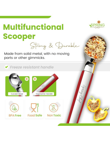 Cucharón de Helado Spring Chef - Profesional Rojo 204g