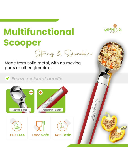 Cucharón de Helado Spring Chef - Profesional Rojo 204g