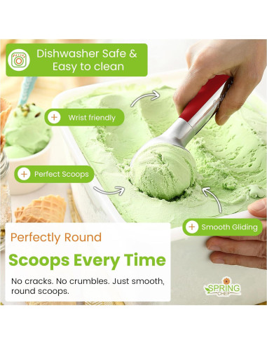 Cucharón de Helado Spring Chef - Profesional Rojo 204g