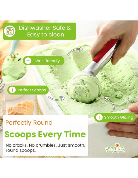 Cucharón de Helado Spring Chef - Profesional Rojo 204g