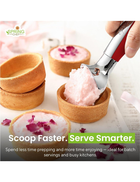 Cucharón de Helado Spring Chef - Profesional Rojo 204g