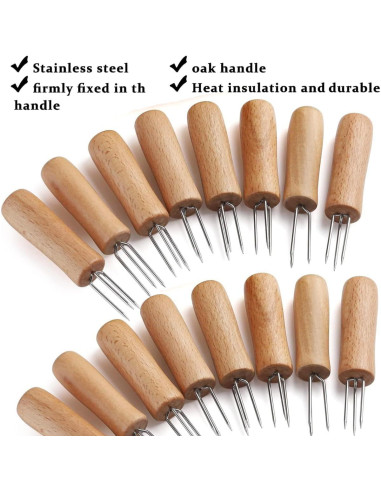 Set 16 Sujetadores de Maíz Acero Inoxidable DBZQSCW