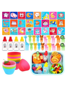Kit de Almuerzo Infantil SiliFine 144 Pcs - Divisores, Notas y Palillos