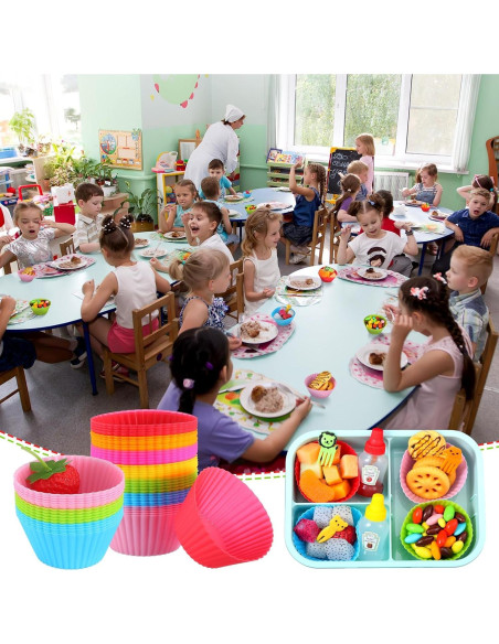 Kit de Almuerzo Infantil SiliFine 144 Pcs - Divisores, Notas y Palillos