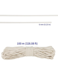 Cuerda de Algodón Blanca SOUJAP 100m 6mm para Manualidades 2