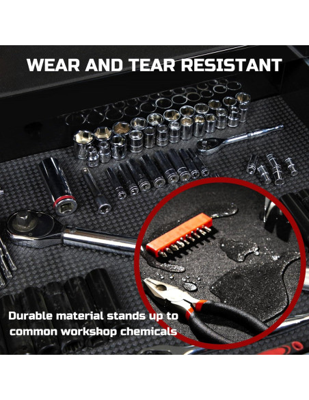 Forro de Caja de Herramientas ONREVA 61 cm x 3.66 m Negro Antideslizante