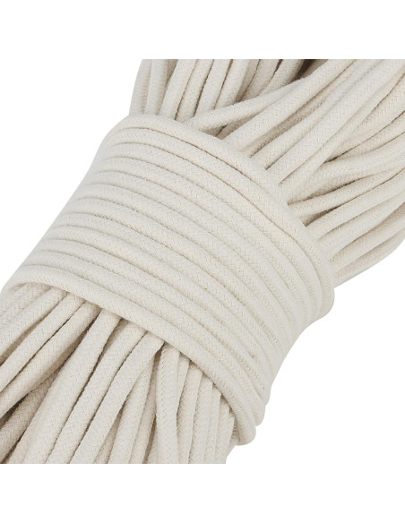 Cuerda de Algodón Blanca SOUJAP 100m 6mm para Manualidades