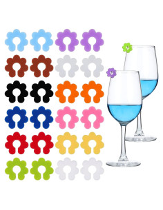 24 Marcadores de Silicona para Copas de Vino Xelsluthe