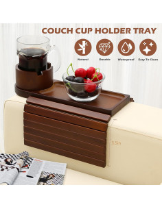 Bandeja Soporte de Taza de Bambú BAMTRAY 40x33 cm Plegable 2