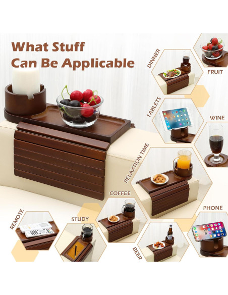 Bandeja Soporte de Taza de Bambú BAMTRAY 40x33 cm Plegable