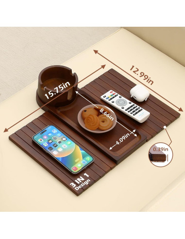 Bandeja Soporte de Taza de Bambú BAMTRAY 40x33 cm Plegable