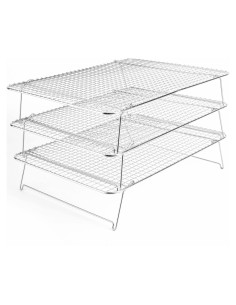Estante de Enfriamiento Apilable Tebery Acero Inoxidable 3 Niveles