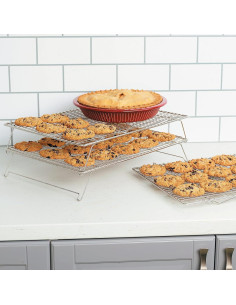 Estante de Enfriamiento Apilable Tebery Acero Inoxidable 3 Niveles 2