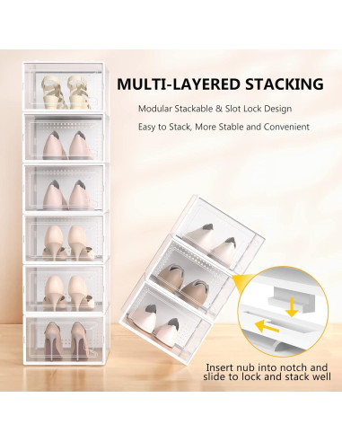 Organizador de Zapatos Grande 12 Pack Secret Space Blanco
