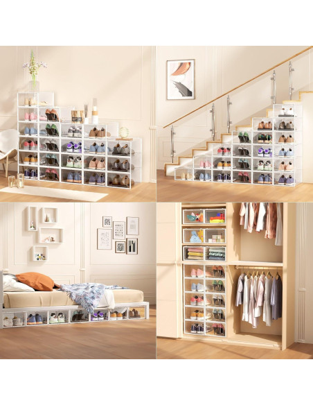 Organizador de Zapatos Grande 12 Pack Secret Space Blanco