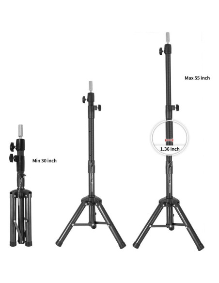 Soporte de Peluca Trípode Negro 139.7 cm con Bandeja