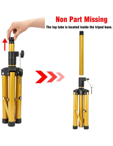 Soporte de Peluca Trípode Negro 139.7 cm con Bandeja