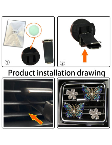 Clip de Ventilación Difusor de Auto Xinjincang con Cristales