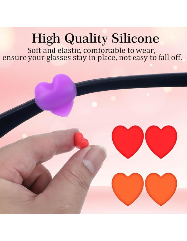 14 Pares Sujetadores Silicona Gafas Antideslizantes Corazón