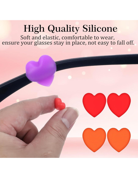 14 Pares Sujetadores Silicona Gafas Antideslizantes Corazón