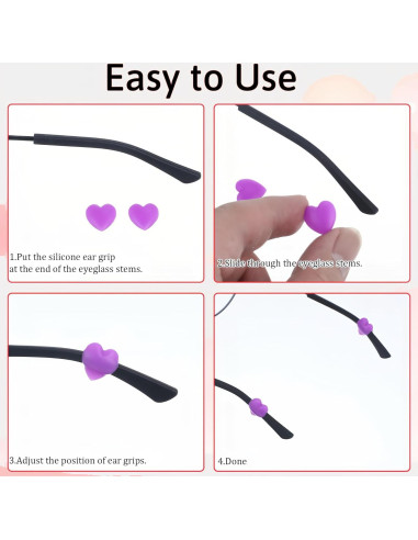 14 Pares Sujetadores Silicona Gafas Antideslizantes Corazón