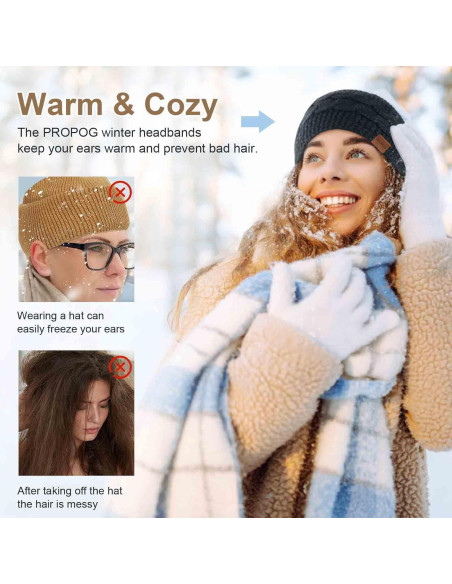 Diademas de Invierno PROPOG para Mujeres - Paquete de 4 Tejidas