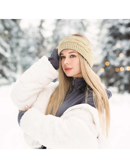 Diademas de Invierno PROPOG para Mujeres - Paquete de 4 Tejidas