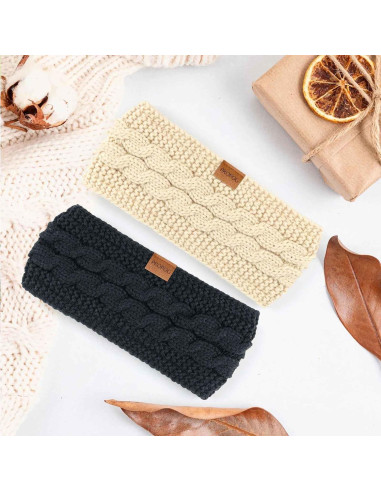 Diademas de Invierno PROPOG para Mujeres - Paquete de 4 Tejidas