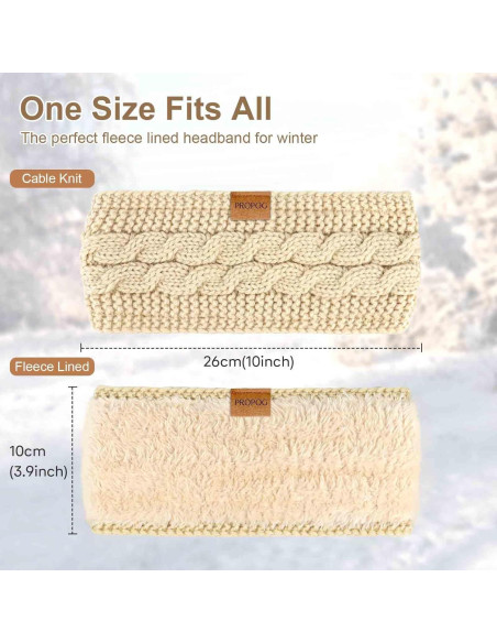 Diademas de Invierno PROPOG para Mujeres - Paquete de 4 Tejidas