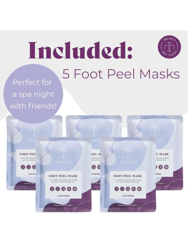 Mascarilla Exfoliante para Pies Thealto - 5 Piezas Aroma Lavanda