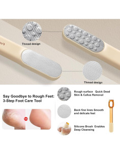 Lima de pies VISDOLL de acero inoxidable, doble cara, naranja 2