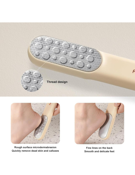 Lima de pies VISDOLL de acero inoxidable, doble cara, naranja