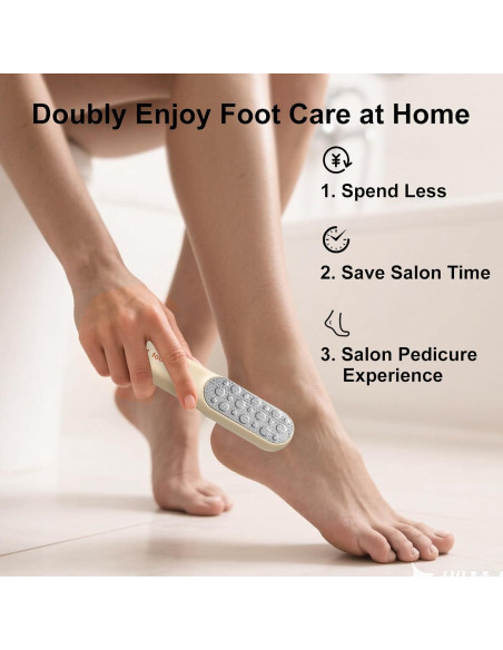 Lima de pies VISDOLL de acero inoxidable, doble cara, naranja