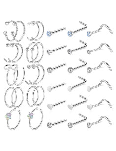 Aros Nasales Hipoalergénicos ONESING 36 Pcs Acero Inoxidable